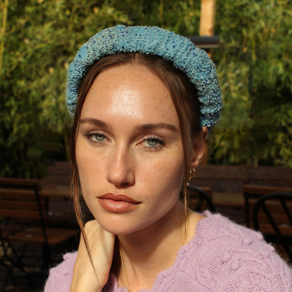 Blue flower headband